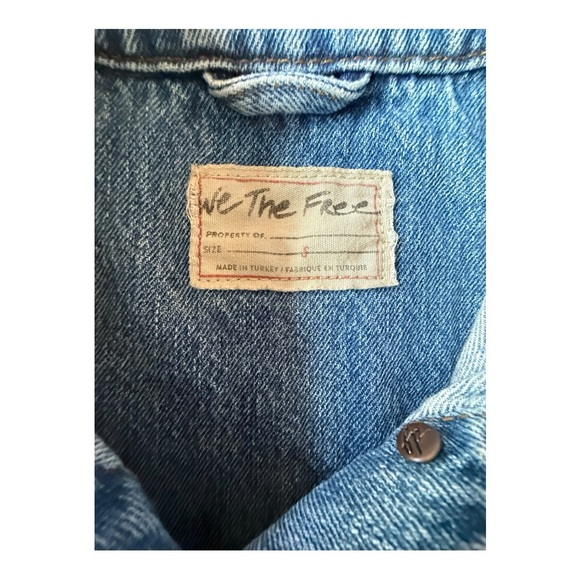 We The Free Denim Trucker Jacket, Small Boxy - Picture 5 of 8